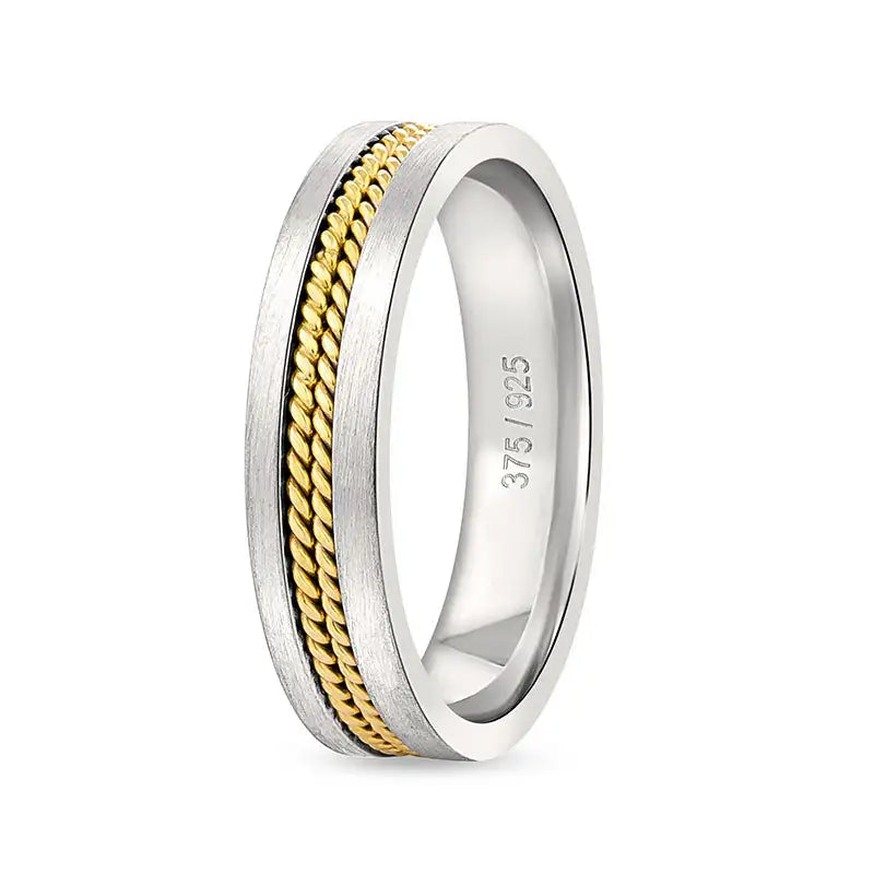 Hayworth 9kt gold and silver wedding band - Main Image