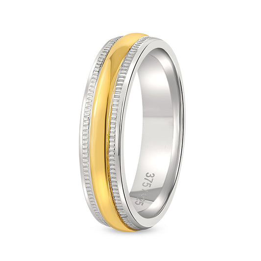 A men's Lago 9kt gold and silver wedding band.