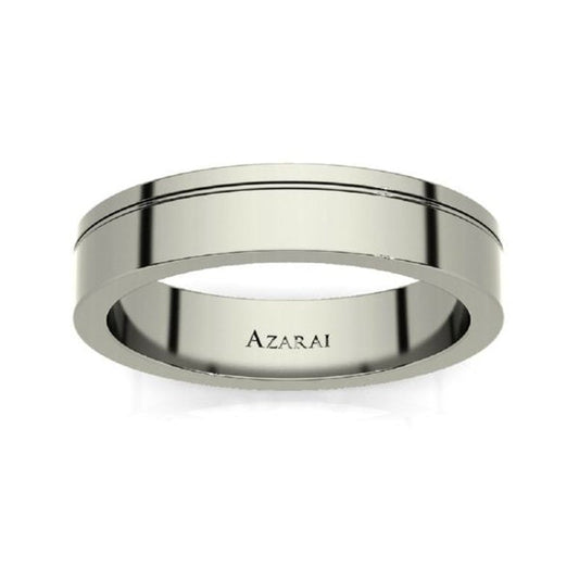 Polished Nova titanium wedding band ON CLEARANCE with engraved name on the interior, final sale.