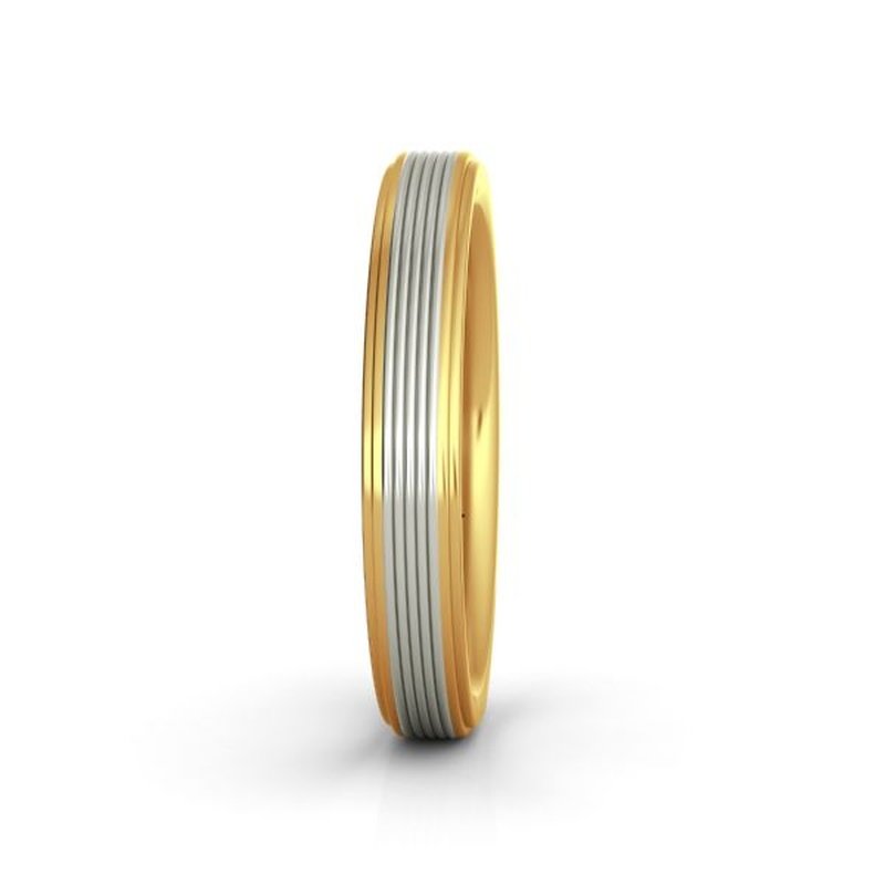 This Tromen 9kt gold wedding band features a stunning combination of yellow and white gold.