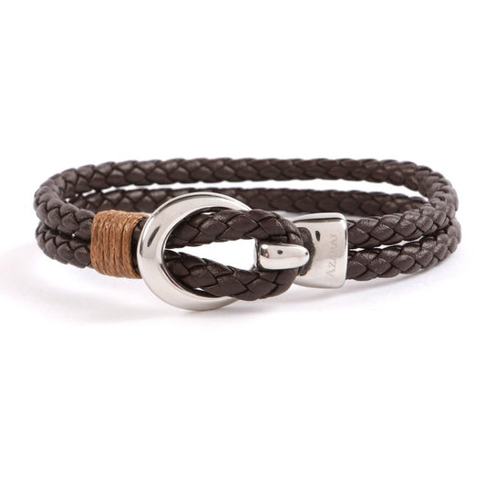 Beck leather and stainless steel men's bracelet - Wedding Rings |  Abuja | Lagos | Nigeria