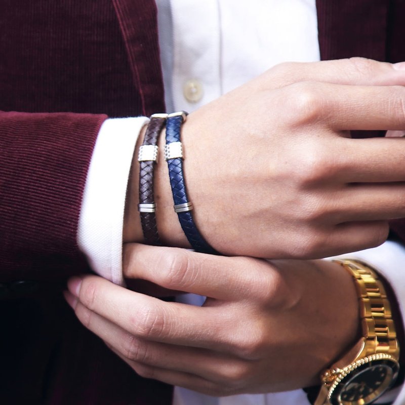 Durango leather and stainless steel men's bracelet - Wedding Rings |  Abuja | Lagos | Nigeria
