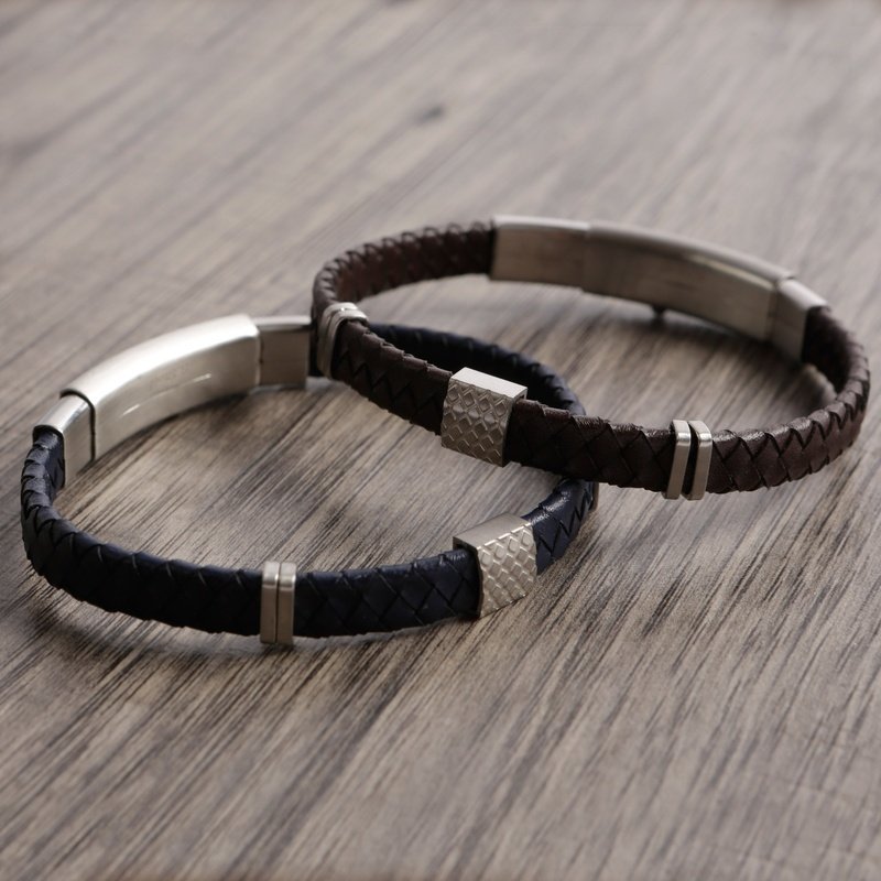 Durango leather and stainless steel men's bracelet - Wedding Rings |  Abuja | Lagos | Nigeria