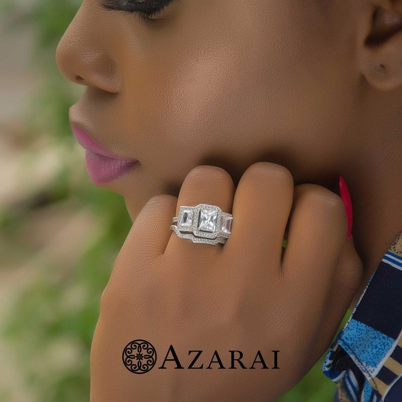 Manhattan sterling silver bridal set - Wedding Rings |  Abuja | Lagos | Nigeria